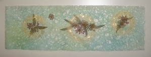 押花入り創作和紙(水色系)