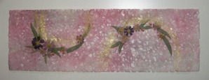 押花入り創作和紙(ピンク系)