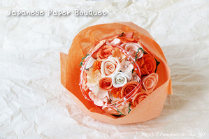 受注生産の和紙ラウンドブーケ・花束が新入荷しました(結婚1周年の紙婚式プレゼント)