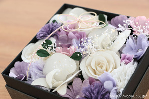 ご祖母様への誕生日プレゼント|和紙の花ボックスフラワー特注品 (アップ)