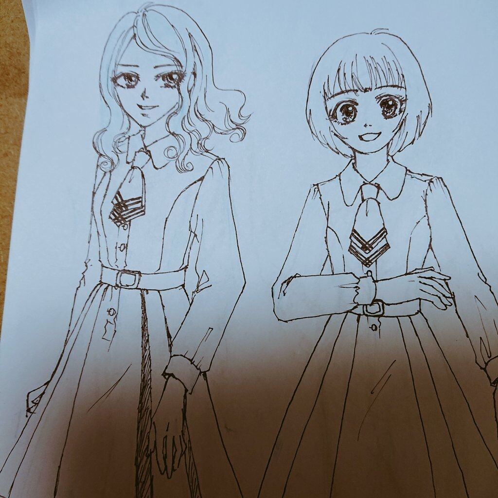お絵描き 女の子描くの大好きです 勿忘草 母と娘の多趣味な日常
