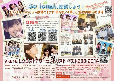 まゆゆリクエストアワー2014