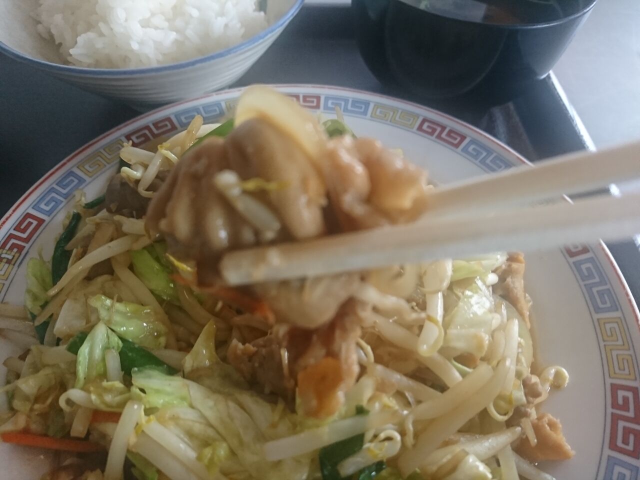 こいつはパワーがつくぜ スタミナもつ炒め定食 0円税別 チャイニーズレストラン みかど 郡山市行ってきました 富山のくすり屋さんの旅日記