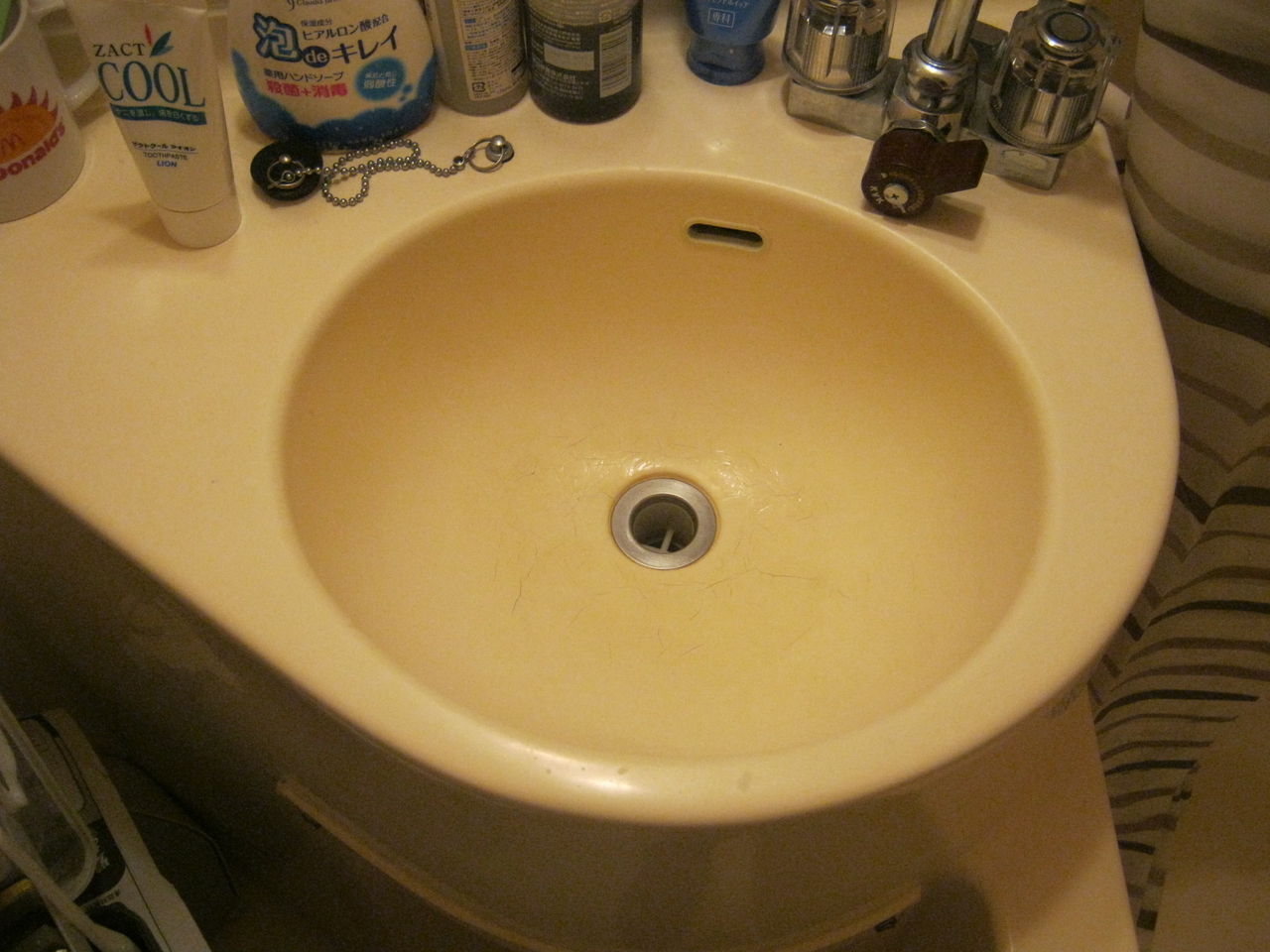 洗面ボウルの劣化によるひび割れ わたる工房
