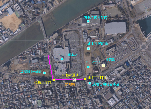 南淡路水仙ラインの風景 イオン洲本店前 橋を渡ると そこは 3 歩く淡路島