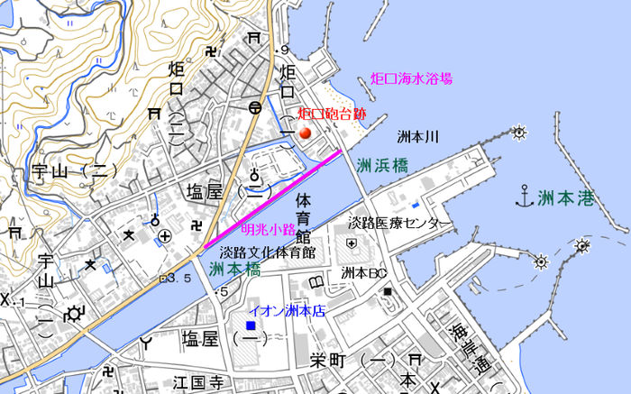 地図　洲浜橋1