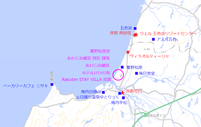 地図　慶野松原の宿2