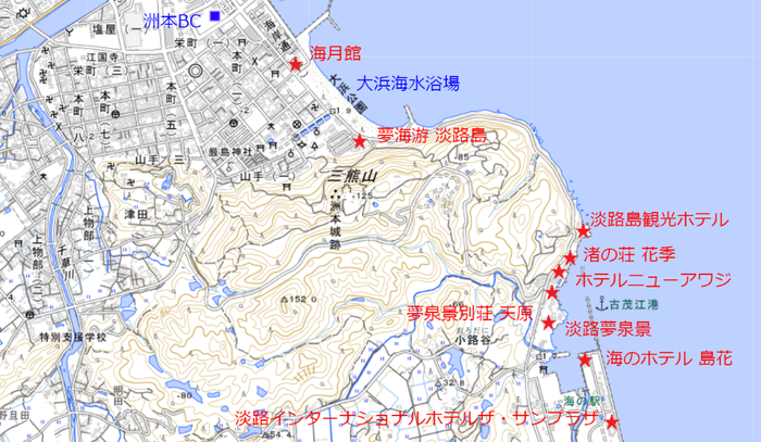 地図　洲本温泉