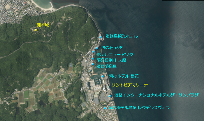 地図　洲本市内の宿2