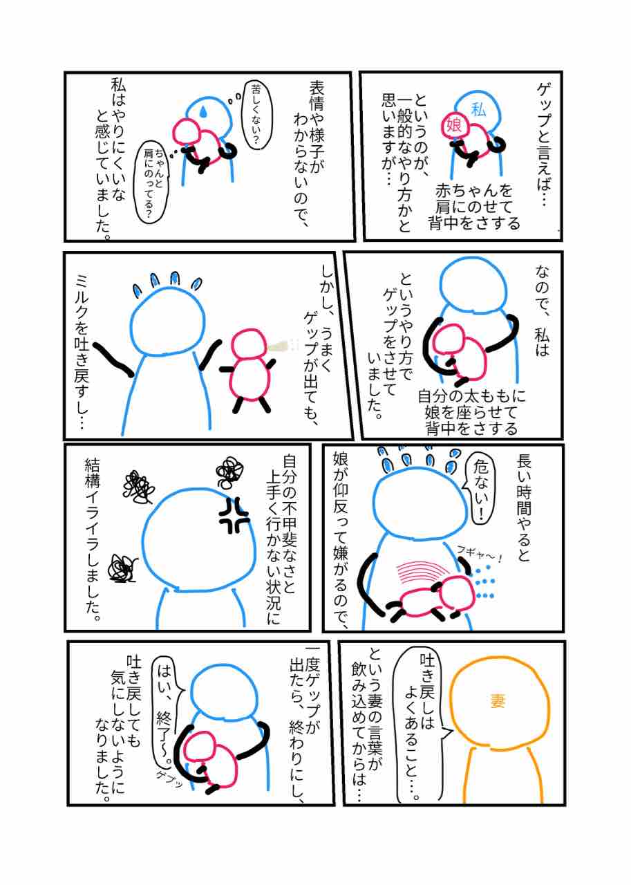ゲップと吐き戻し 男の私の子育て体験記 ゲップと吐き戻し 男の私の子育て体験記
