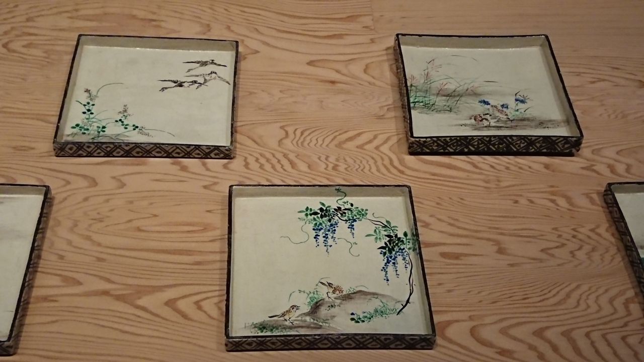 D0133 MOA美術館蔵 監修 尾形乾山 色絵 十二ヶ月歌絵皿 揃 角