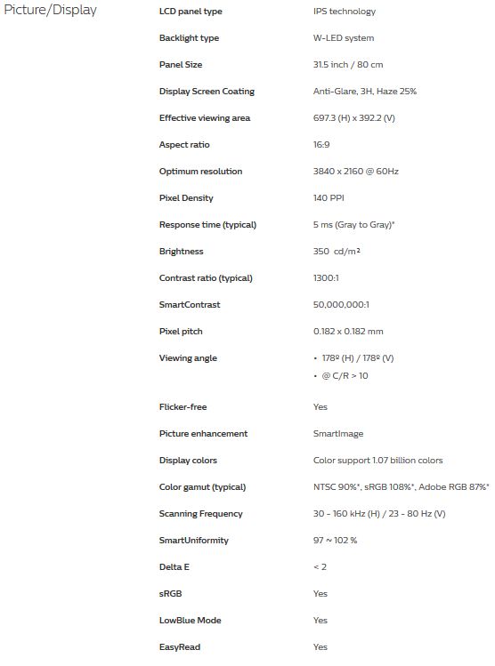 Specifications