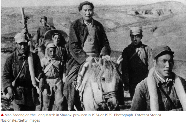 the Long March in Shaanxi province in 1934 or 1935.