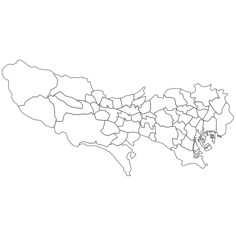 東京都 - ルシーア|白地図ぬりぬり