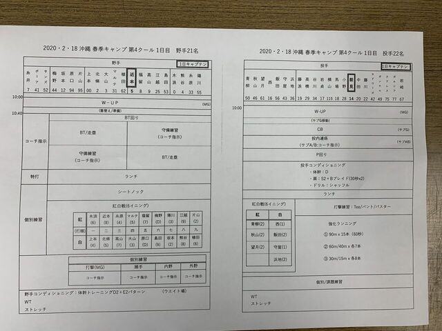 【阪神】2/18紅白戦のスタメン発表！！！