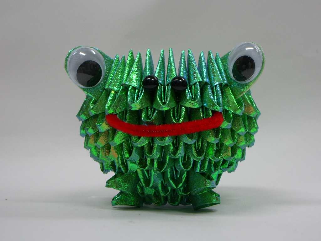 折り紙手芸 かえる 蛙 を作る 折り紙手芸 ブロック折り紙 ペーパクラフトのエルビー