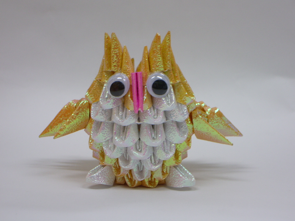 ふくろうを作る 折り紙手芸 ブロック折り紙 ペーパクラフトのエルビー