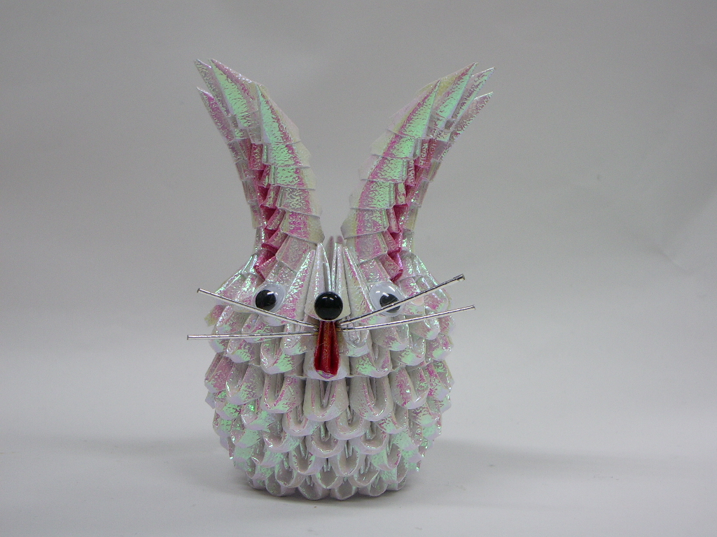 折り紙手芸 うさぎちゃんの作り方 折り紙手芸 ブロック折り紙 ペーパクラフトのエルビー