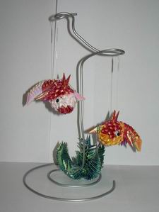 金魚の作品2点 折り紙手芸 ブロック折り紙 ペーパクラフトのエルビー 金魚の作品2点 折り紙手芸 ブロック折り紙 ペーパクラフトのエルビー