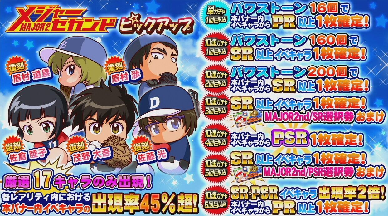 サクスペ ガチャ情報 3 9 月 Major 2ndピックアップ ガチャが開催 Major 2ndのキャラがすべて登場 Sr Psr選択券もおまけで付いてくる 日刊ゲーマー情報局 サクスペ ガチャ情報 3 9 月 Major 2ndピックアップ ガチャが開催 Major 2ndのキャラがすべて登場 Sr Psr選択券もおまけで付いてくる 日刊ゲーマー情報局