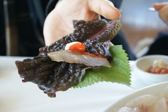 韓国の刺身の食べ方