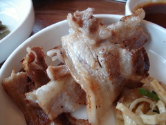 鉋三枚肉が焼けました