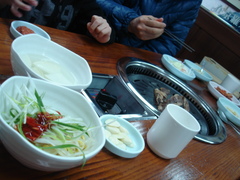 コンナムルヘジャンクッ&豚カルビを食べる