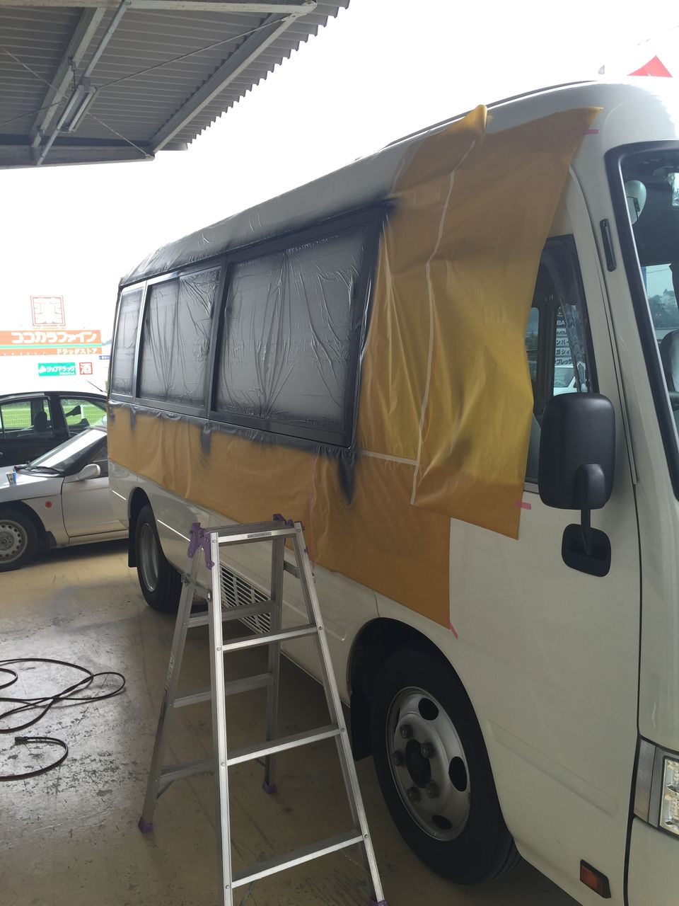 フロントガラス周り＆サイド窓枠 ブラック塗装 : 超ショートな