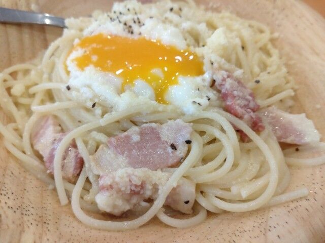 サイゼリヤ、カルボナーラ。 : 東山水上行..