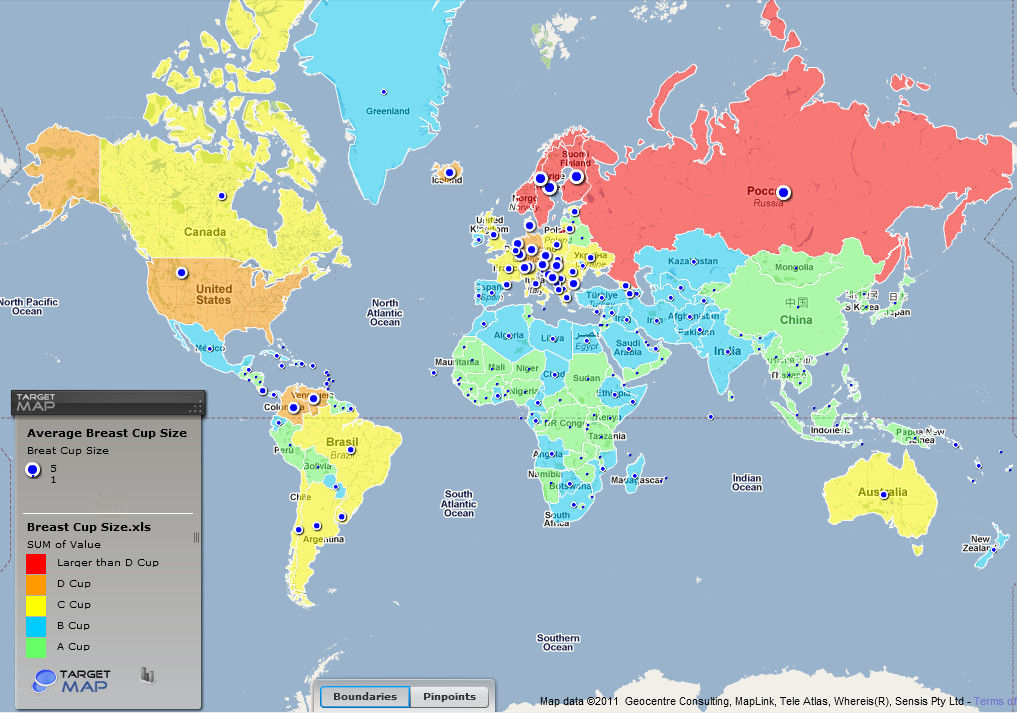 おっぱいのサイズで色分けした世界地図ｗｗｗ 122 ロシア人おっぱい動画あり 大人の音楽速報