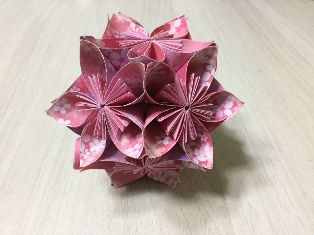 折り紙花のくす玉実録 悠蓮の星輝