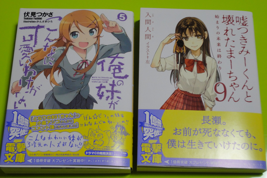 俺の妹がこんなに可愛いわけがない ５巻 伏見つかさ かんざきひろ 嘘つきみーくんと壊れたまーちゃん ９巻 入間人間 左 他 販売してた Wind Wing 読書感想記録