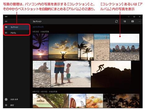 フォトの画面構成