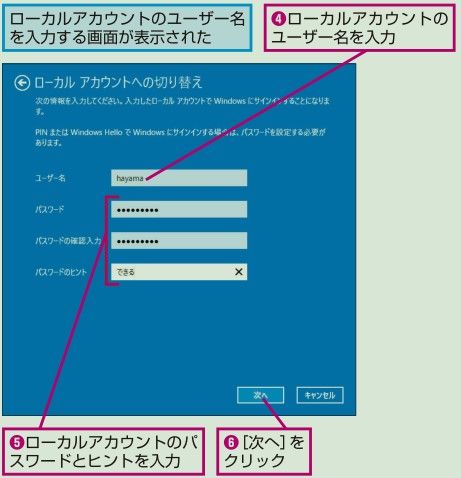 ローカルアカウントのパスワードも設定しておく