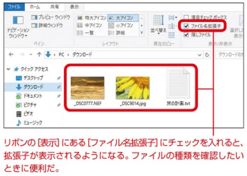ファイルの拡張子を表示する