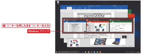 〔Alt〕キーを押したまま、〔Tab〕キーを入力します