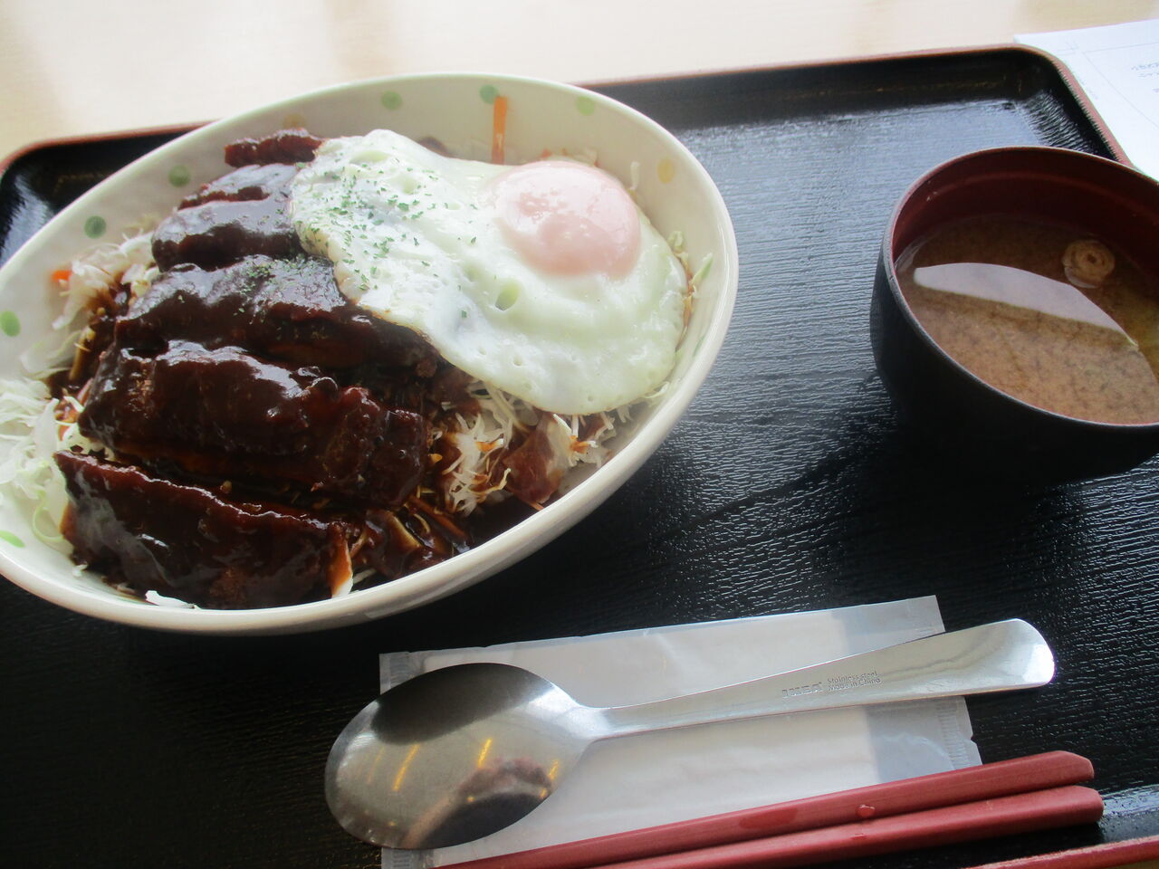 松江市 かんてら山のパンダ食堂 カリカリのチキンカツライス750円 くたばるまであと何本呑めるかな