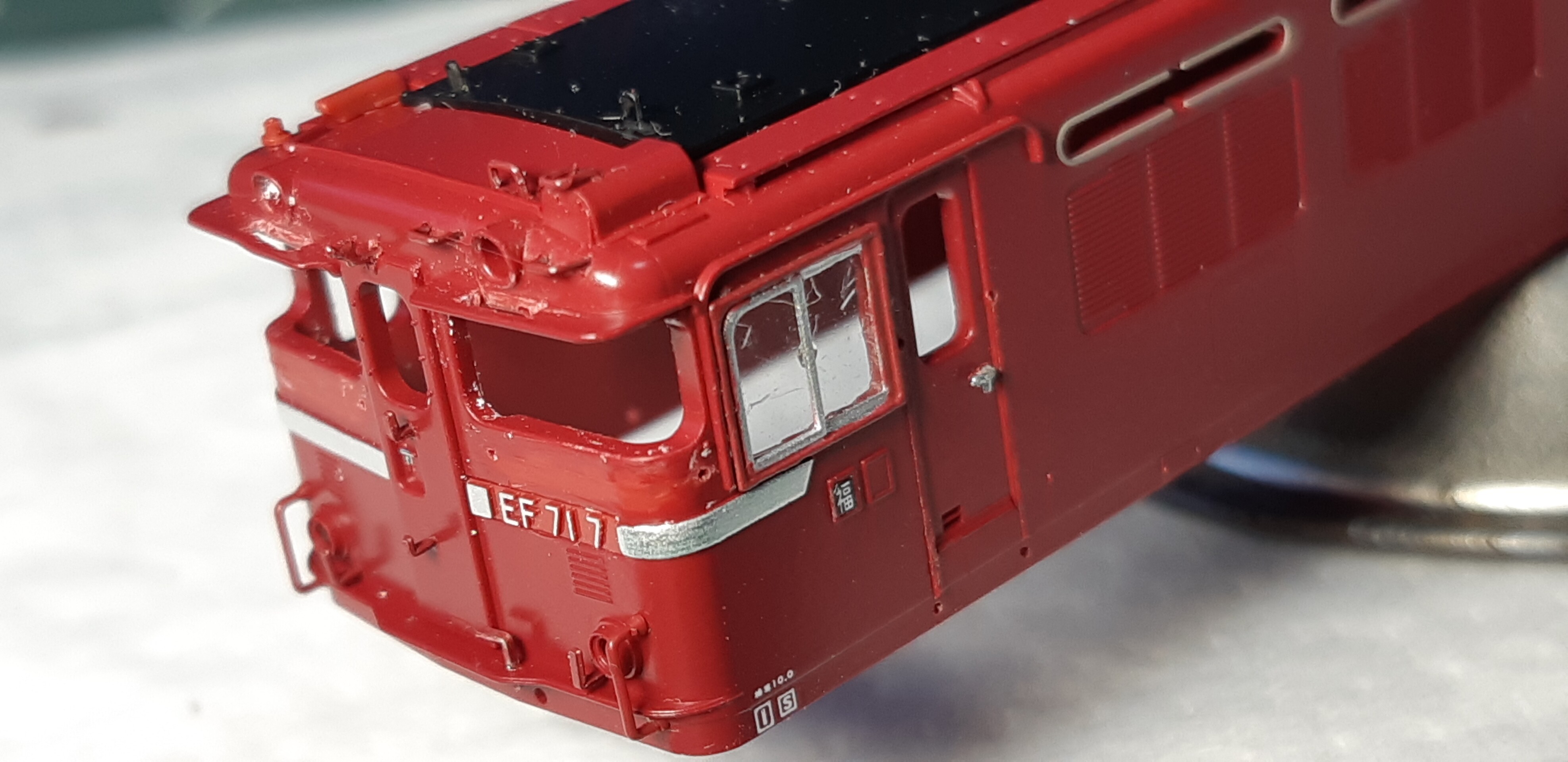 TOMIX 7151 EF71 1次形の精密加工整備 サッシ窓にする その④