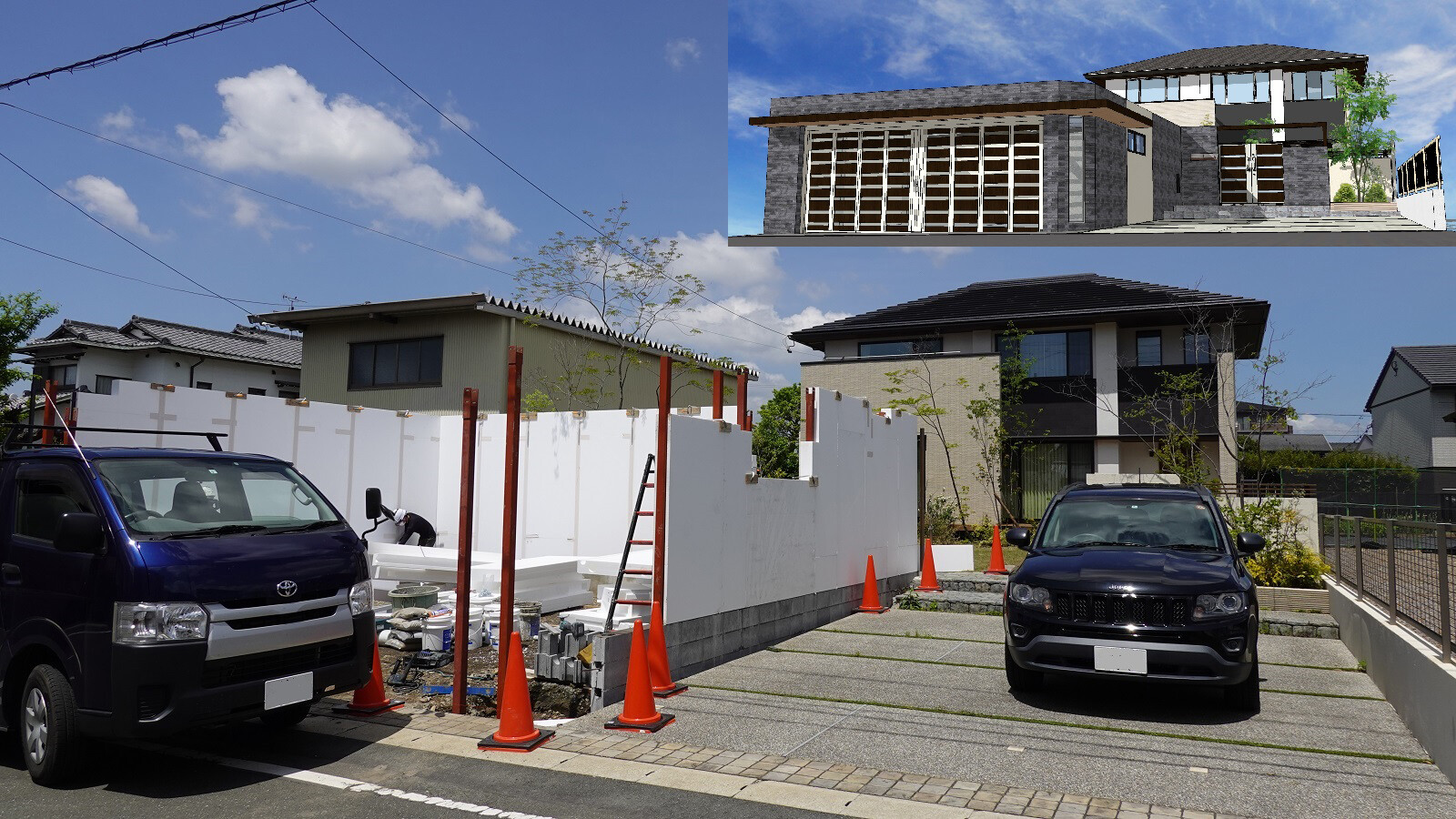豊橋市 3台用ガレージ風カーポートの躯体が立ち上がって来ました 愛知県の外構ショップ Wise Gallery ワイズギャラリー エクステリア日記 豊橋市 3台用ガレージ風カーポートの躯体が立ち上がって来ました 愛知県の外構ショップ Wise Gallery ワイズギャラリー エクステリア日記