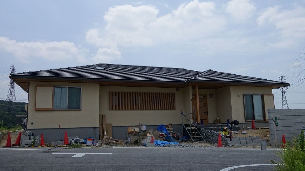 瀬戸市で工事中の平屋の和モダン外構です 愛知県の外構ショップ Wise Gallery ワイズギャラリー エクステリア日記 瀬戸市で工事中の平屋の和モダン外構です 愛知県の外構ショップ Wise Gallery ワイズギャラリー エクステリア日記