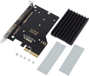 Aquacomputer kryoM.2 PCIe 3.0 x4 Adapter for M.2 NGFF PCIe SSD, M-Key with passive heatsink
