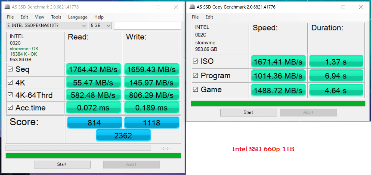 Intel SSD 660p 1TB_AS