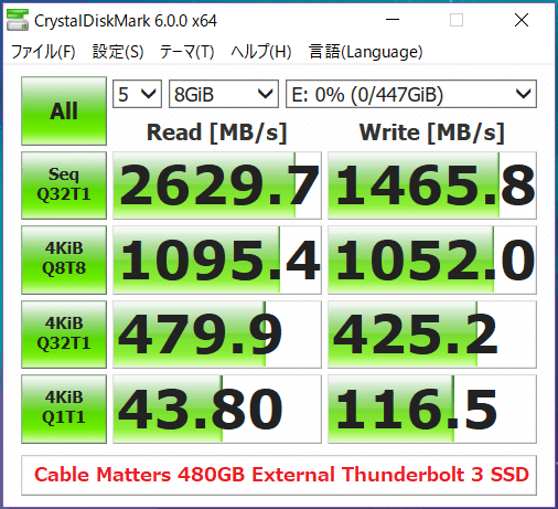 Dell Portable Thunderbolt 3 SSD 500GB_CDM