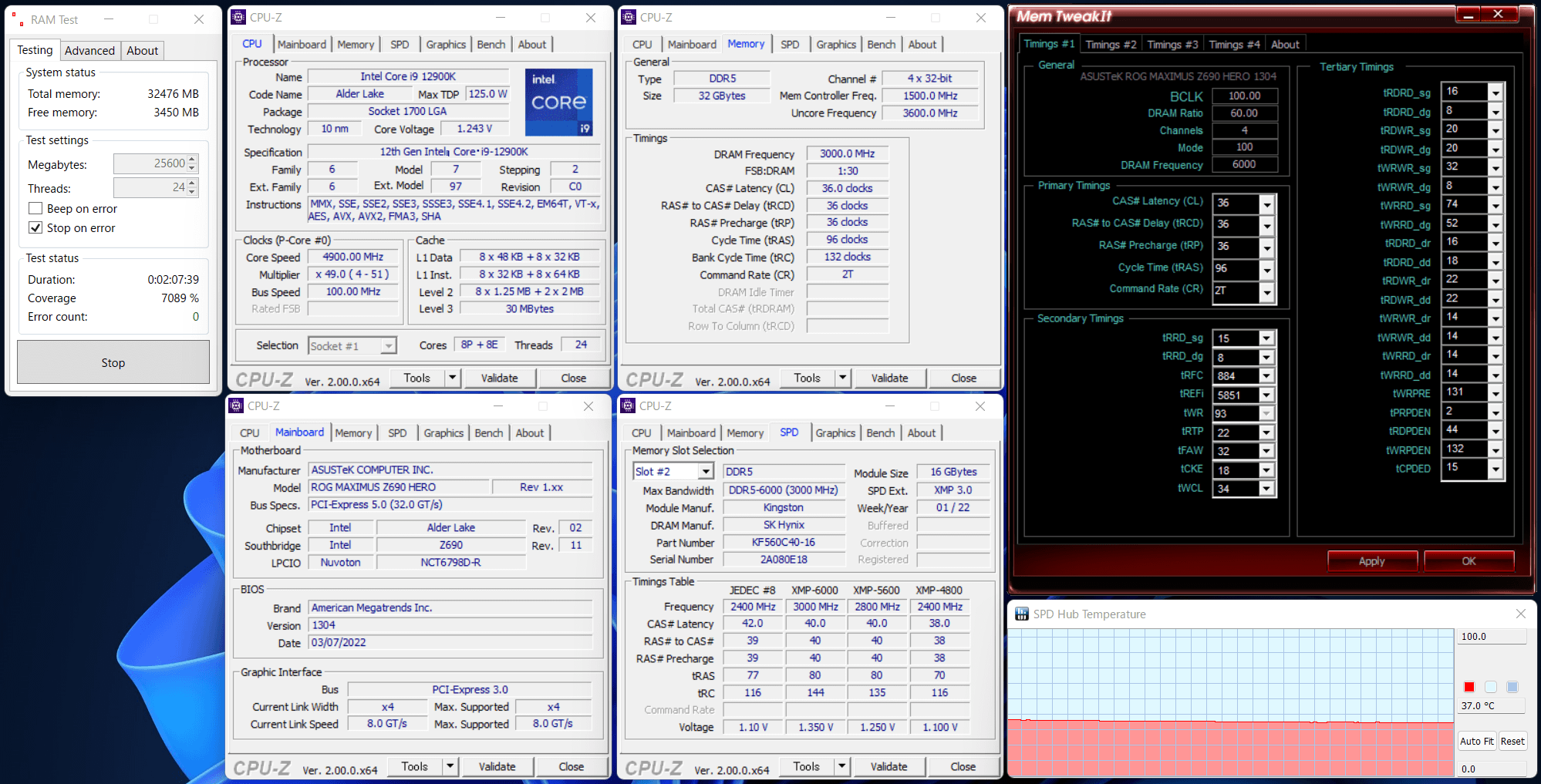 Kingston FURY Beast DDR5_ASUS MZ690H_12900K_6000_C36