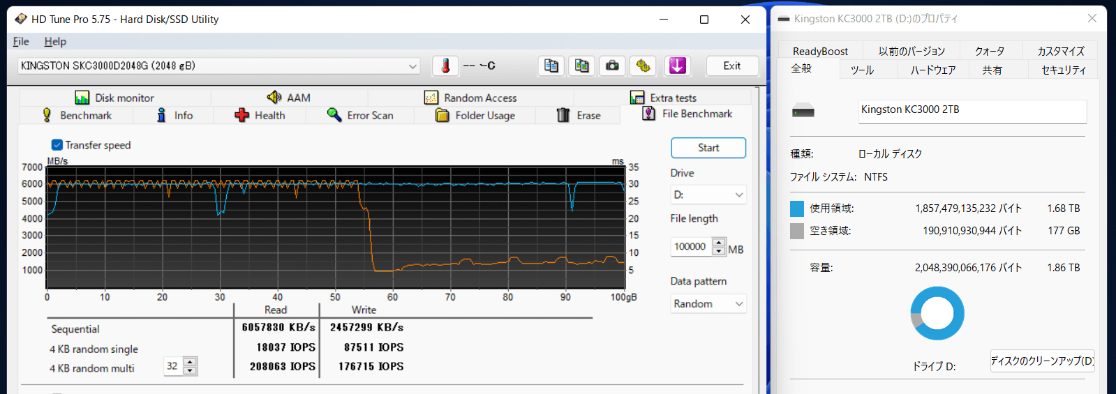 Kingston KC3000 2TB_SLC_200GB-Free