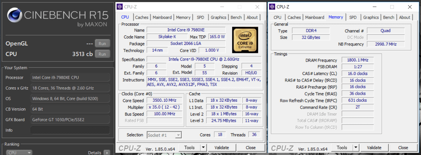 Core i9 7980XE_35_1000mV_Mem3600_Cine