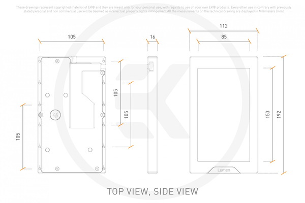 EKWB EK-Quantum Lumen 7 LCD_dimension