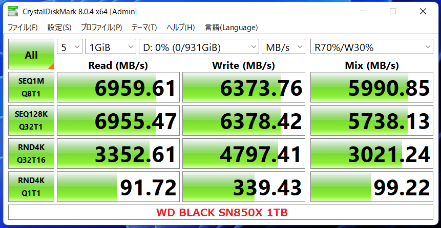 WD BLACK SN850X 1TB_CDM8