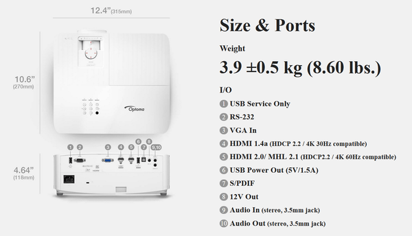 Optoma UHD50X_size
