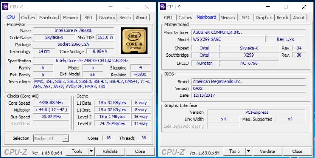 ASUS WS X299 SAGE_OC Test_1